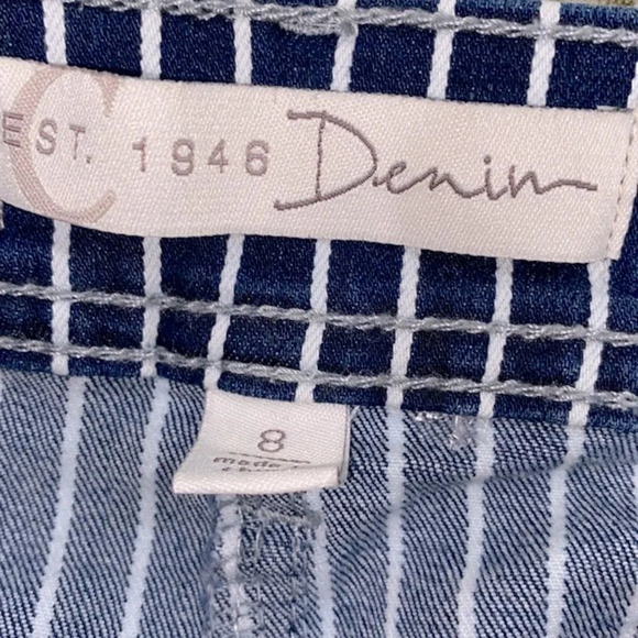 Cato blue & white striped denim skirt size 8 - Picture 3 of 7